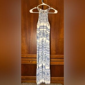 LOFT Blue and White Floral Dress